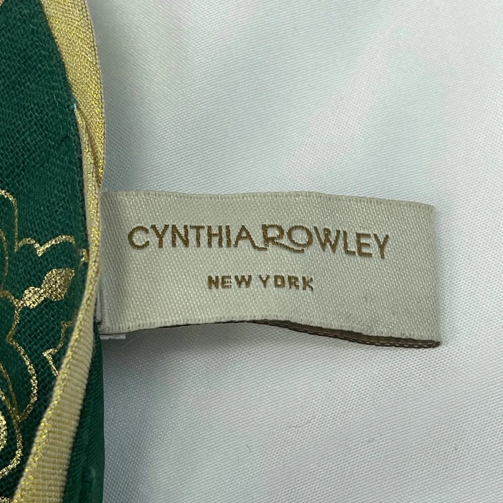 Cynthia Rowley Green Gold Mandala Round Placemat 15